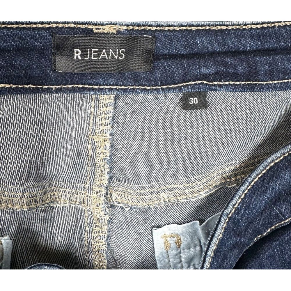 R Jeans Women's Size 30 Dark Wash Denim‎ Skinny Blue Jeans With Rhinestones - Picture 5 of 8